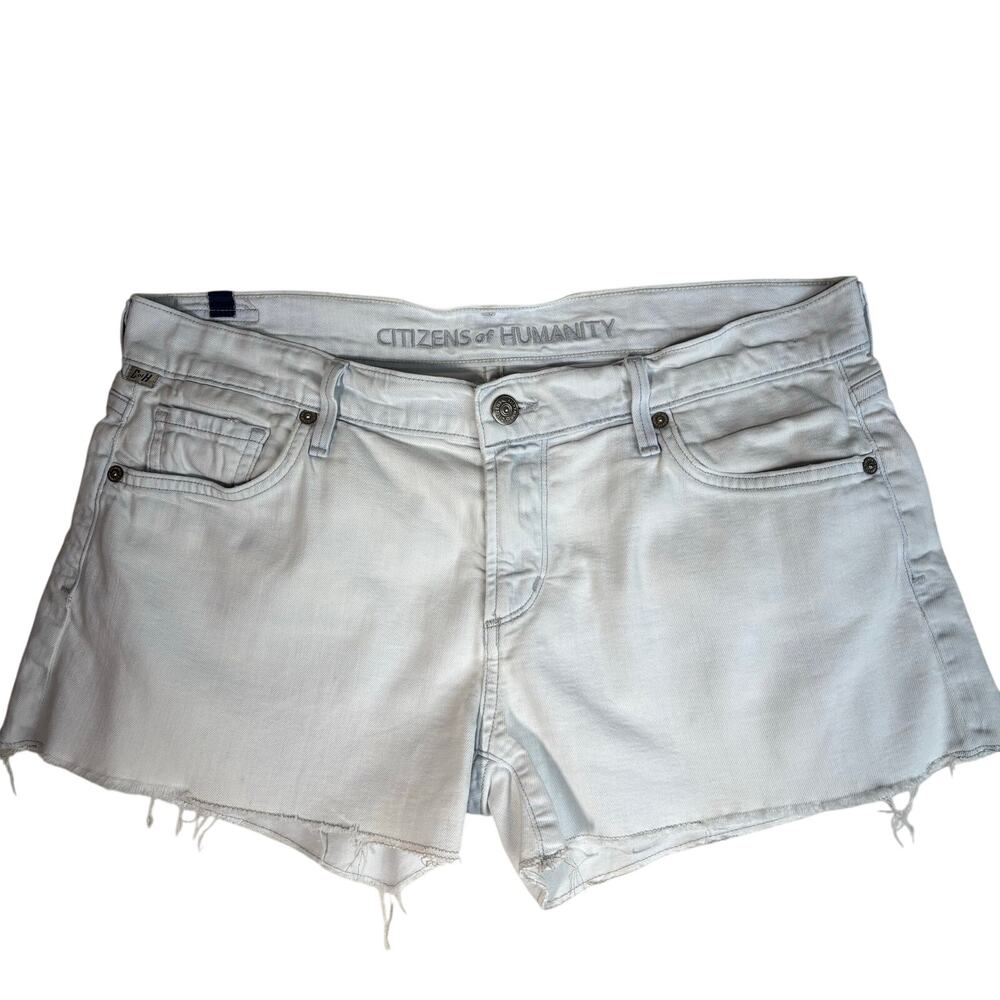 CITIZEN OF HUMANITY WOMEN'S LIGHT WASH DISTRESSED SHORTS SIZE 28